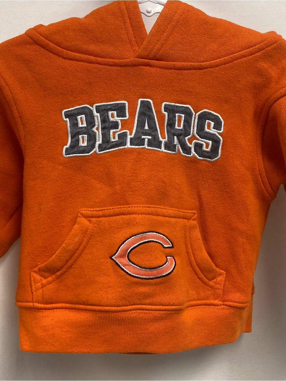 NFL Kids Orange 'BEARS' Pullover Hoodie with Pocket Logo